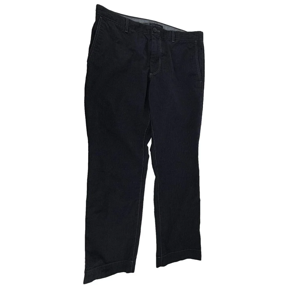 Banana Republic Chino Pants,Men's Straight Fit Navy Cotton Blend PinStripe 33x32